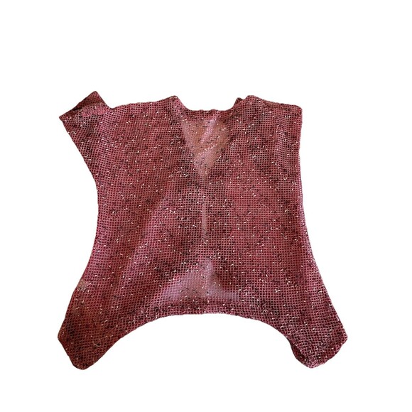 Lulu B Cardigan Top M Mesh Button Cover Up Sheer Asymmetrical Lagenlook Artsy - Picture 3 of 9